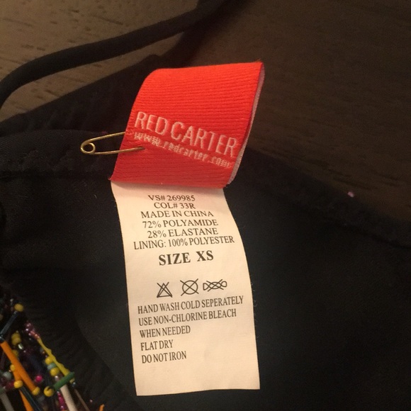 Red Carter Beaded Bikini Top - Picture 3 of 3